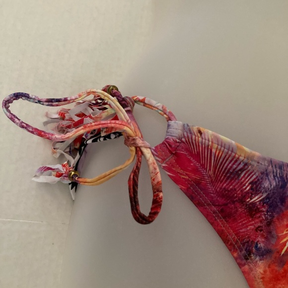 🌞NWT Raisins Aztec Print Padded Bra Top & Watercolor Bikini w/ Fringe A - Picture 8 of 13